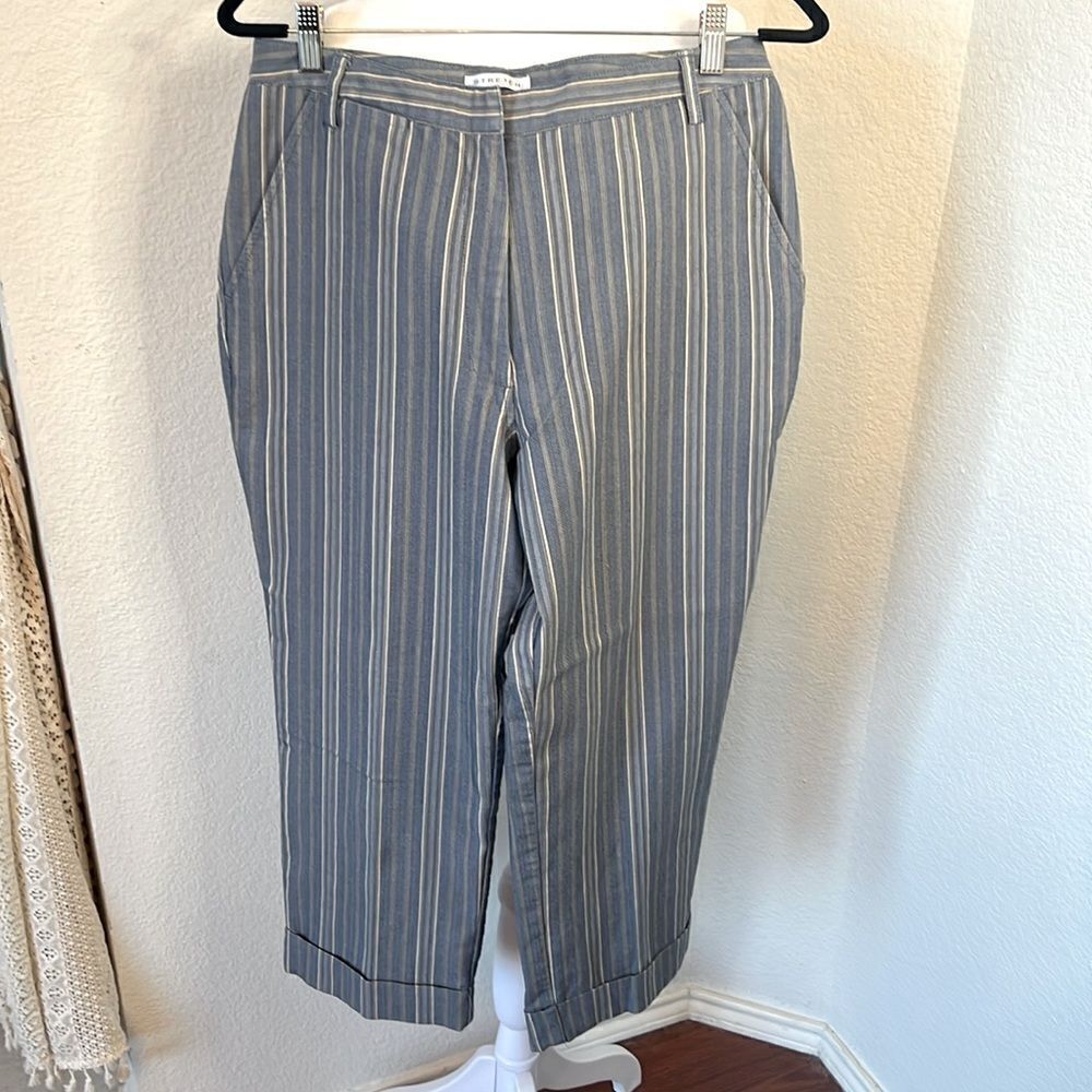 Villager Sport Stretch Cuffed Pinstripe Ankle Pants ~ Size 12